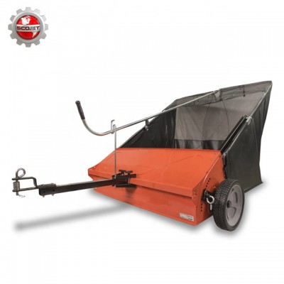 High Quality Steel  Garden Grass Leaf Sweeper Powered Push Broom 42" Tow Lawn Sweeper with Wheels